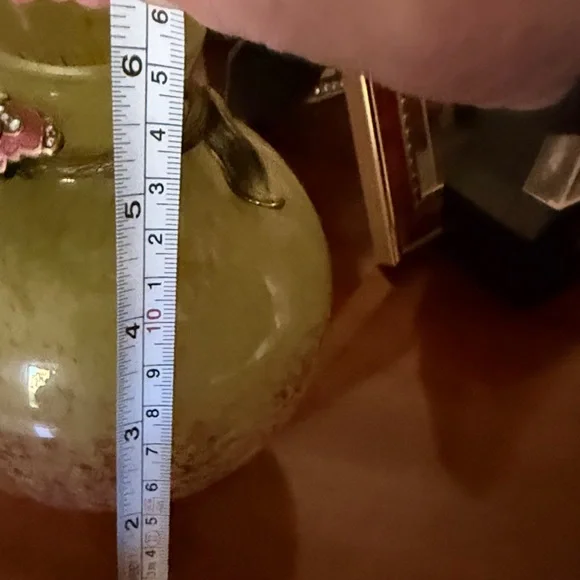 Jay Strongwater Olive Green Vase with Purple Butterfly - Picture 3 of 4